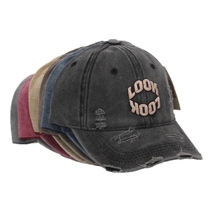 Berretti da baseball vintage effetto invecchiato con ricamo e dettagli strappati