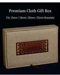 Detail of premium Chinese fabric bead box with hollowed wood plaque and silk tassel