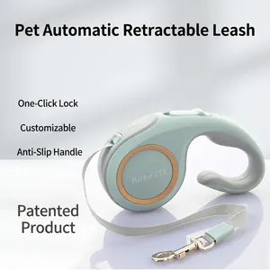 Automatisch intrekbare hondenriem met ergonomische handgreep en één-hands remsysteem