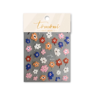 Tomoni MS-216 nail art stickers featuring romantic French summer floral patterns