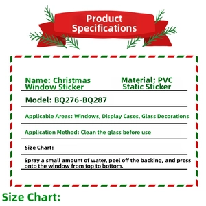 Detaillierte Spezifikationen für PVC Weihnachts-Fensteraufkleber mit Anleitung zur Anwendung