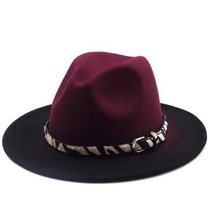 Cappello Fedora Bicolore Vintage Tesa Larga Cotone Poliestere Feltro Con Fascia Zebra Unisex Jazz Cap
