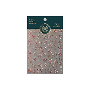 Sparkling firework and red heart nail art stickers TL452 with festive 3D glitter effect