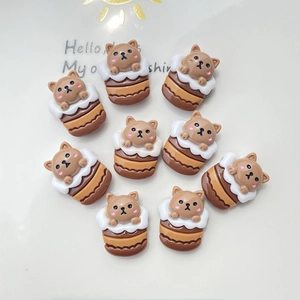 Detailed close-up of nine resin cartoon animal cream cups for DIY craft and phone case decor