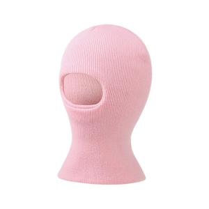 Warme rosa Strick-Sturmhaube für Kinder bietet umfassenden Kopf- und Nackenschutz.