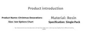 Detailed specifications for mini resin Christmas tree decoration and festive desktop ornaments