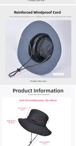 Detail of outdoor sun hat featuring breathable mesh lining and adjustable chin strap