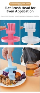 Détail des têtes de pinceau en nylon et silicone pour une application uniforme de sauce
