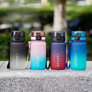 1L 32oz gradient sport water bottles with matte finish and strap for outdoor fitness