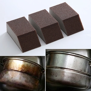 Emery Cleaning Sponge Alumina Rust Removal Decontamination Brush For Kitchen Pots And Pans Trapezoid Brown