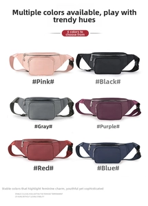 Detailed grid showing six waterproof crossbody fanny packs in multiple vibrant colors