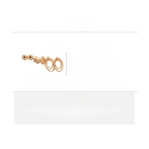 Detailed view of the gold earring set with dimensions 5.5cm by 3.5cm on white backdrop