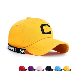 Cappello Da Baseball Cotone Poliestere Protezione Solare Outdoor Casual Lettera C Ricamo Regolabile Unisex