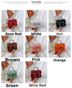 Mini magnetic flap satchel bags in 8 vibrant colors with golden chain strap for women