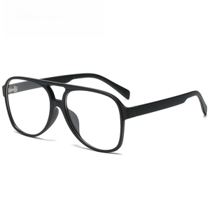 Classic black oversized aviator sunglasses with retro full frame and transparent lenses