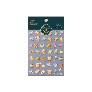 3D embossed nail art stickers with cute dessert designs and cupcakes style M-654
