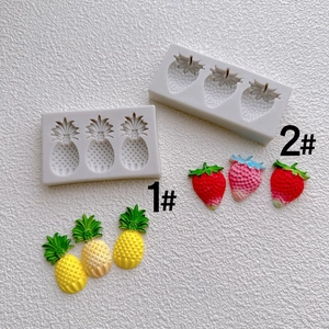 Fruit Shape Silicone Mold Pineapple Strawberry Fondant Chocolate Baking Decorating Tool Realistic Texture DIY