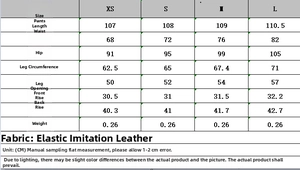 Tableau des tailles détaillé pour pantalon d'automne femme avec mesures de taille et hanches