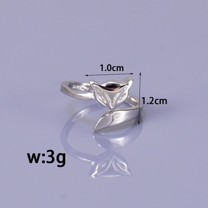 Silver S925 fox ring with Love engraving, 1.0cm x 1.2cm size, elegant 3g jewelry piece