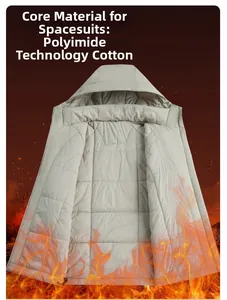 Detail des isolierten Futters und der Polyimid-Tech-Wattierung in grauer Winterjacke