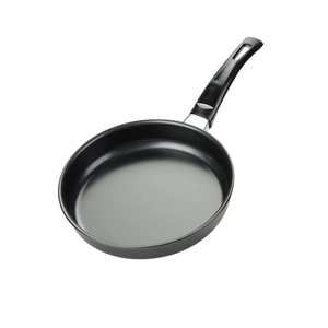 Mini non-stick frying pan for induction cooktop with black heat-resistant handle