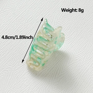 Grünes Marmormuster Acetat Haarklammer 4,8cm groß und 8g schwer für Kinder Haarschmuck