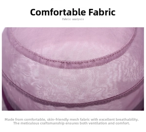 Détail du tissu en maille violette montrant la texture respirante et les coutures renforcées
