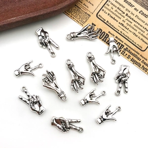 Antique silver gesture charms set for DIY handmade bracelets and necklaces accessories