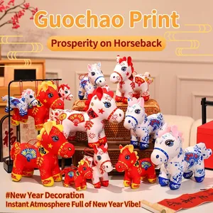 Mascota Año Del Caballo 2026 Peluche Estilo Papel Cortado Chino Colgante Caballo Animal Del Zodiaco Juguete Regalo Año Nuevo