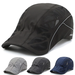 Casquette Ivy En Maille Pour Hommes Séchage Rapide Respirante Plate Avec Bande Réfléchissante Pour Sports Plein Air