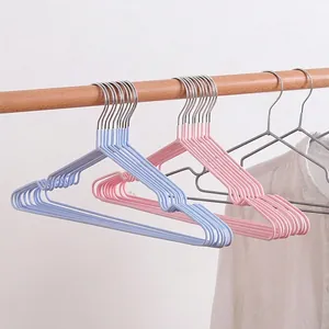 Clothes Hangers Non Slip PVC Coated Metal Heavy Duty Wet Dry Use Space Saving For Adult Kids Nordic Style