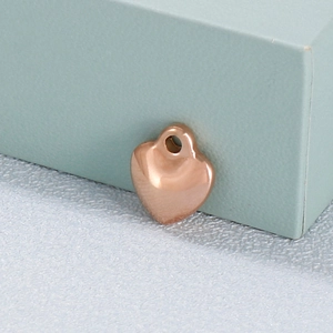 Polished rose gold heart pendant charm made of stainless steel for jewelry making