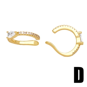 Elegant gold zircon ear cuffs for women without piercings featuring teardrop crystals