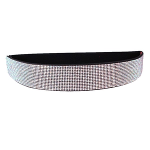 Funkelnder breiter Strass-Stretchgürtel für Damen in Silber mit hoher Kristalldichte