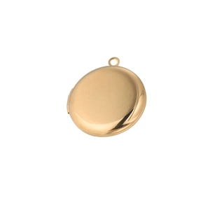 Polished gold 316L stainless steel oval locket pendant with glossy mirror finish