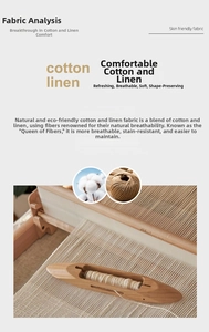 Detailed view of breathable cotton-linen fabric with natural eco-friendly weaving texture