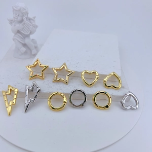 Copper Gold Plated Lobster Clasp Jewelry Connector Micro Pave Zircon Star Heart Round Lightning For Jewelry Making