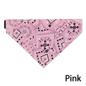 Adjustable Pet Bandana Paisley Pattern Cotton Scarf For Dogs And Cats With Plastic Buckle Classic Saliva Bib