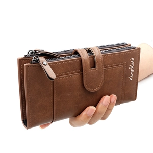 Womens Long Wallet PU Leather Multi Card Slots Clutch Purse With Zipper And Snap Closure Vintage Fashion Daily Handbag