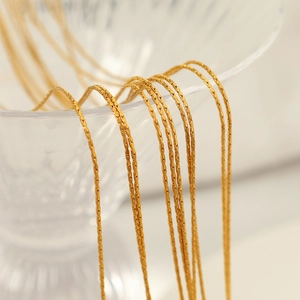 French vintage multi-layer gold snake bone chain necklace in polished titanium steel