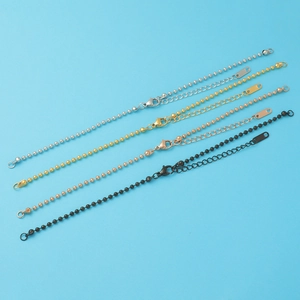 Stainless steel bead chain bracelets in silver gold rose gold and black with lobster clasp