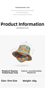 Detail view of floral sun hat with 9cm wide brim and 60g lightweight fabric measurements
