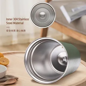 Green matte 304 stainless steel insulated coffee tumbler with 304 steel stamp detail