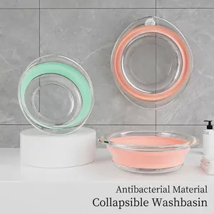 Faltbares Waschbecken Transparent Tragbare Kunststoffwanne Für Wäsche Reise Badezimmer Platzsparend Mit Aufhängeloch Minimalistisch