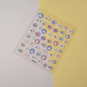 Autocollants nail art en relief 3D avec motifs cygne et tulipe aux tons pastels