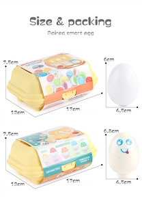 Detailed dimensions of yellow storage box and smart matching egg educational toys