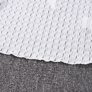 Detailed macro view showing the fine vertical pleated texture of white fabric material