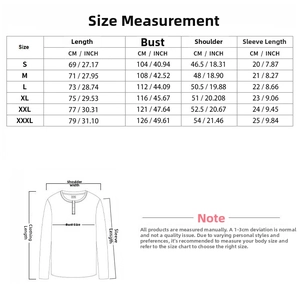 Detailed size chart for men polo shirt showing measurements from size S to XXXL