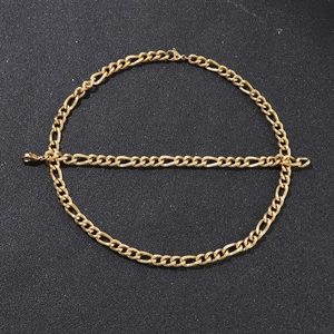 Collana A Catena Figaro In Acciaio Inossidabile Lucidato Texture Motivo Serpente Hip Hop Streetwear Per Uomo Unisex
