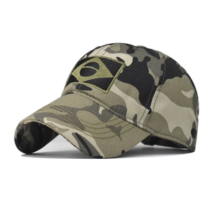 Camouflage Baseball Cap Military Cadet Hat Cotton Brazil Flag Patch Tactical Outdoor Sun Shade Adjustable For Men